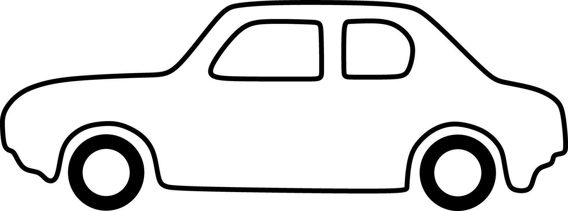 A simple car line art vector