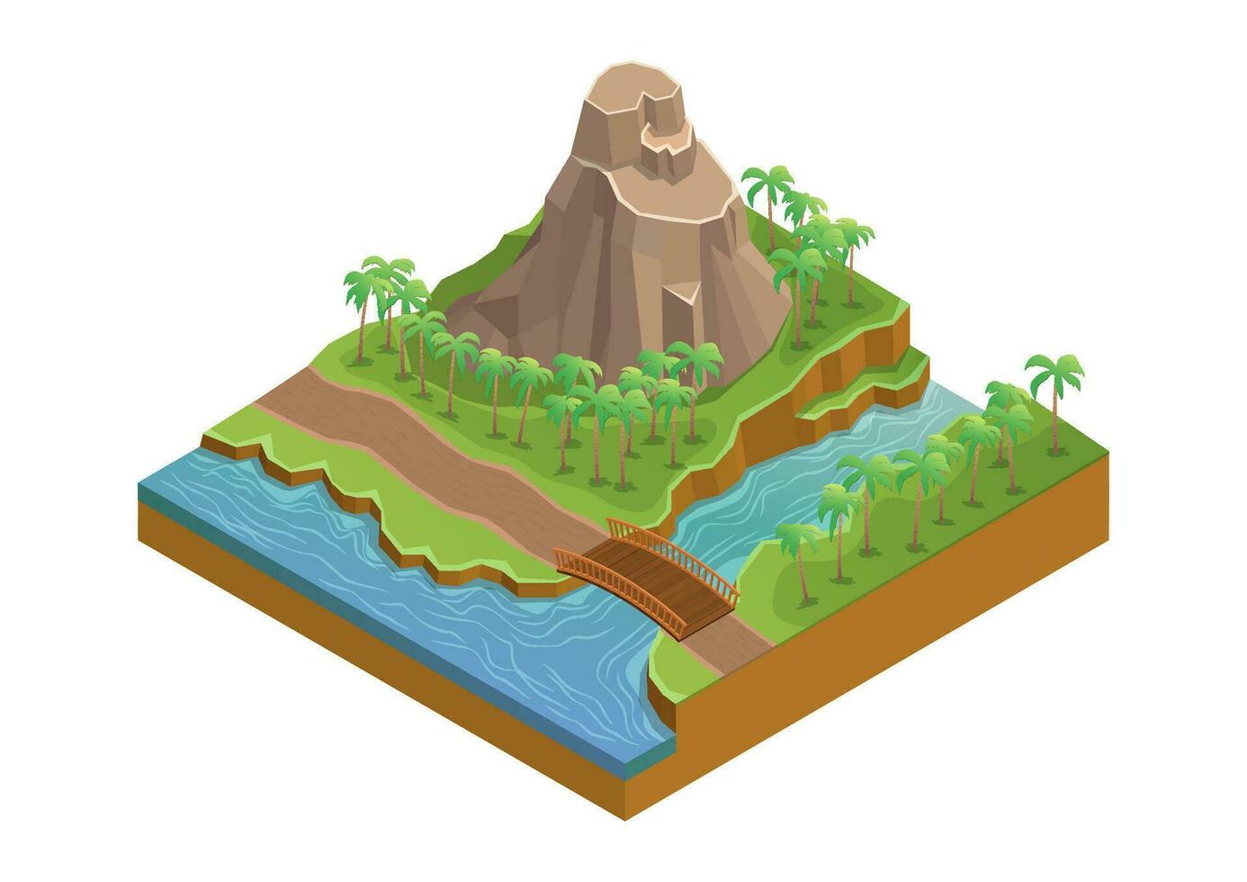 Isometric beautiful mountain vector