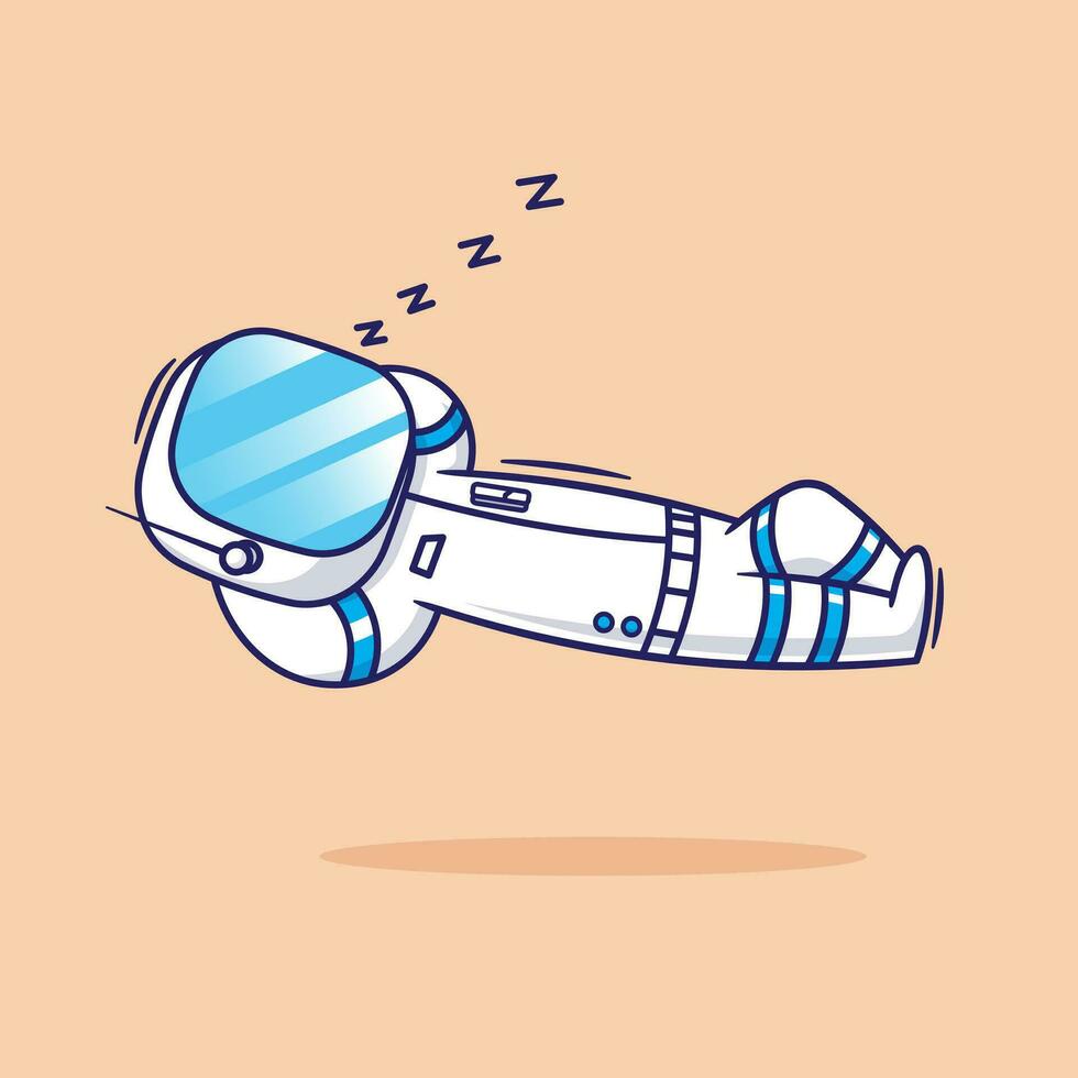 plano dibujos animados vector de flotante astronauta quien tiene durmiendo. Ciencias tecnología elemento conjunto