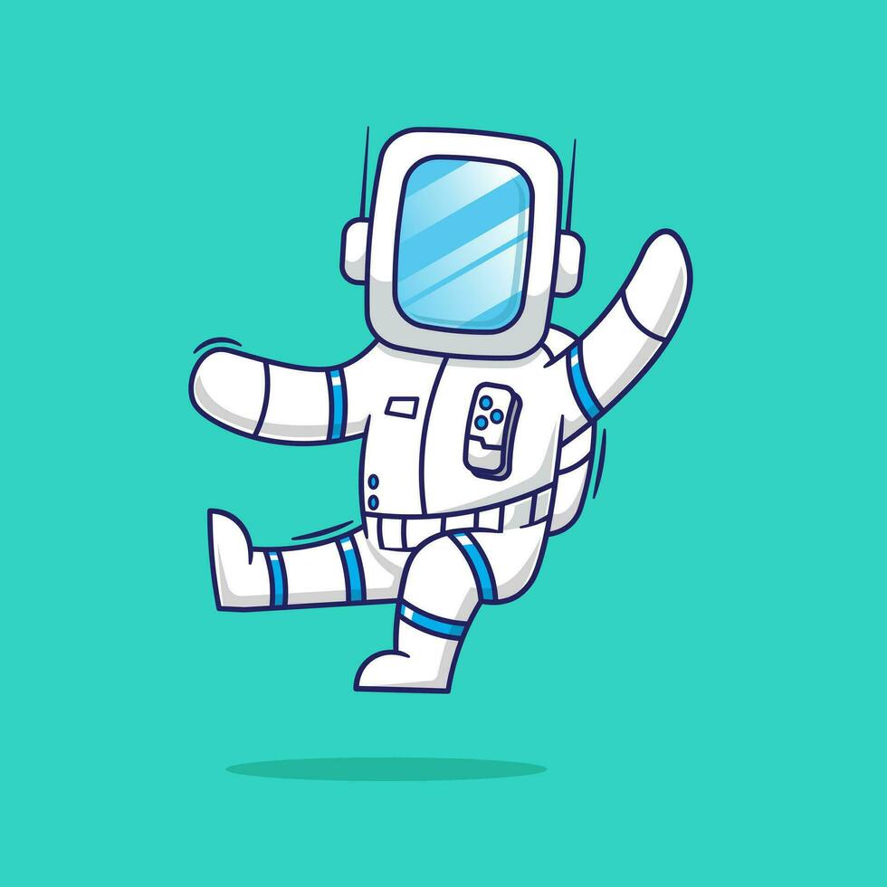 linda dibujos animados vector de flotante astronauta. Ciencias tecnología elemento conjunto