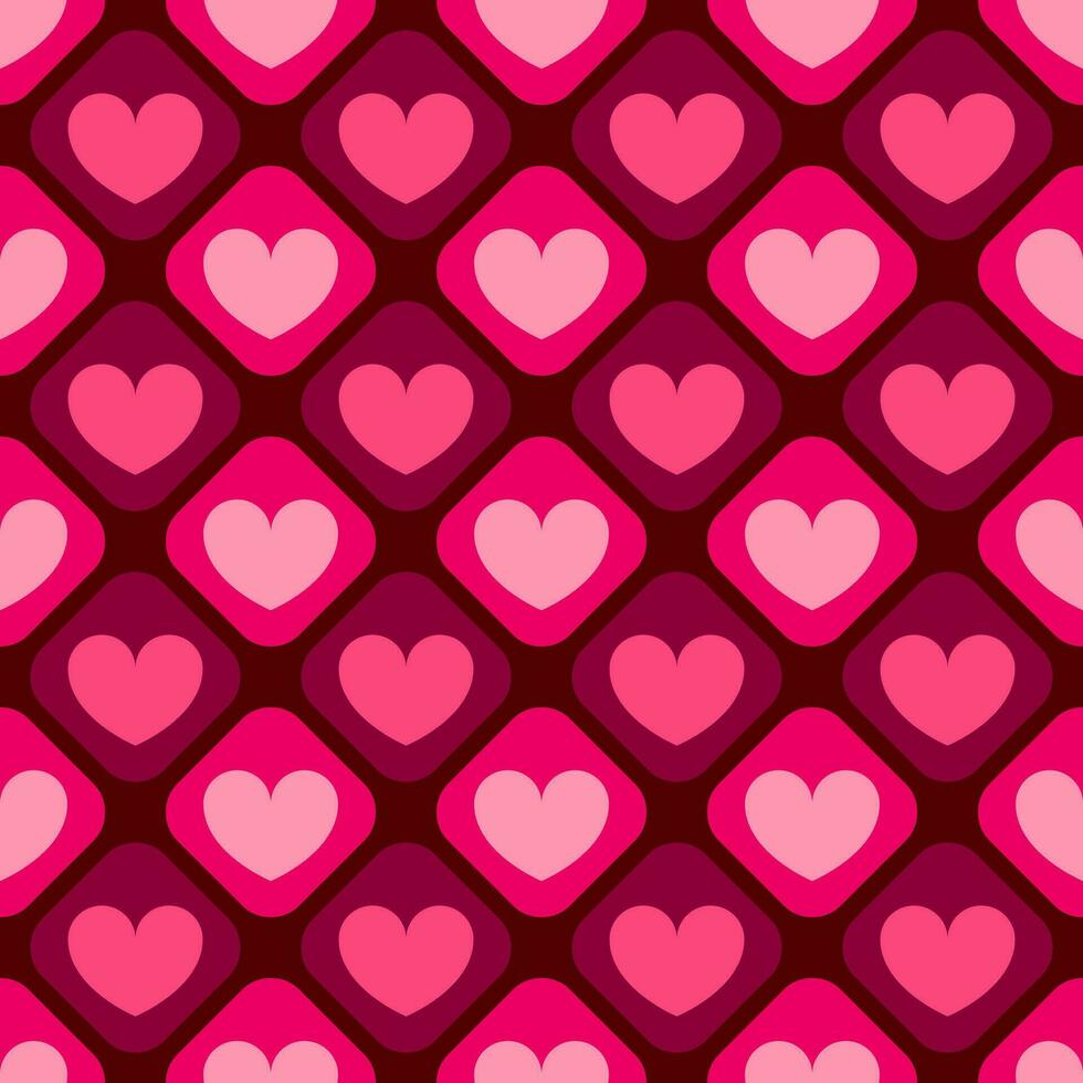 love heart seamless pattern, valentine's day, romantic pattern with red hearts, template design for postcard, print, poster, valentine's day, backdrop, texture, wedding design, vector illustration