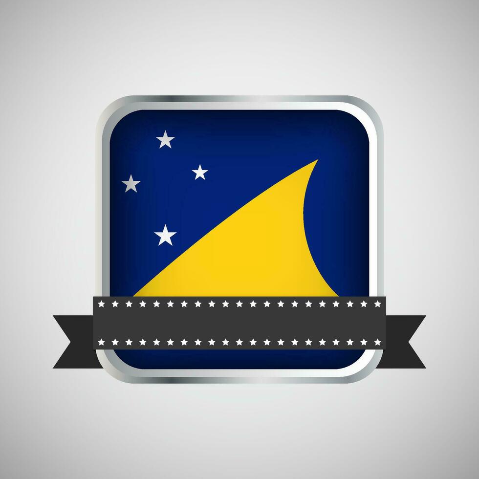 Vector Round Banner With Tokelau Flag