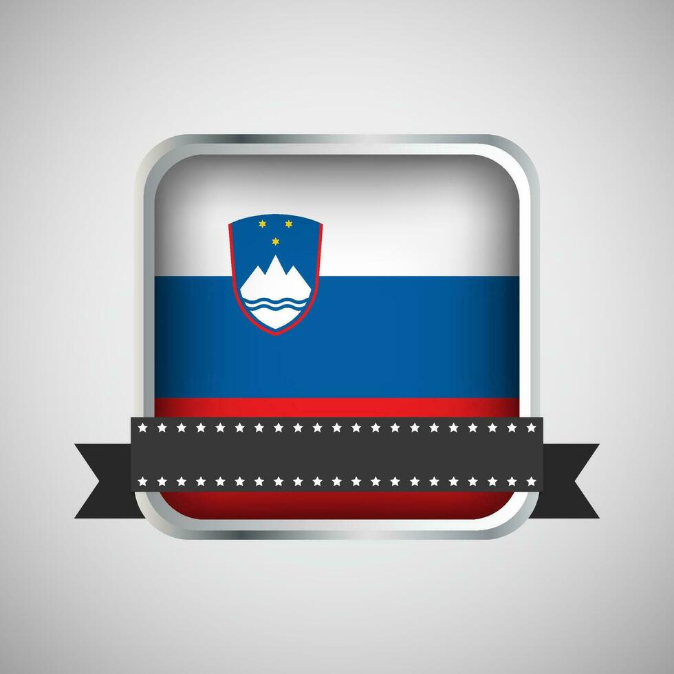 Vector Round Banner With Slovenia Flag