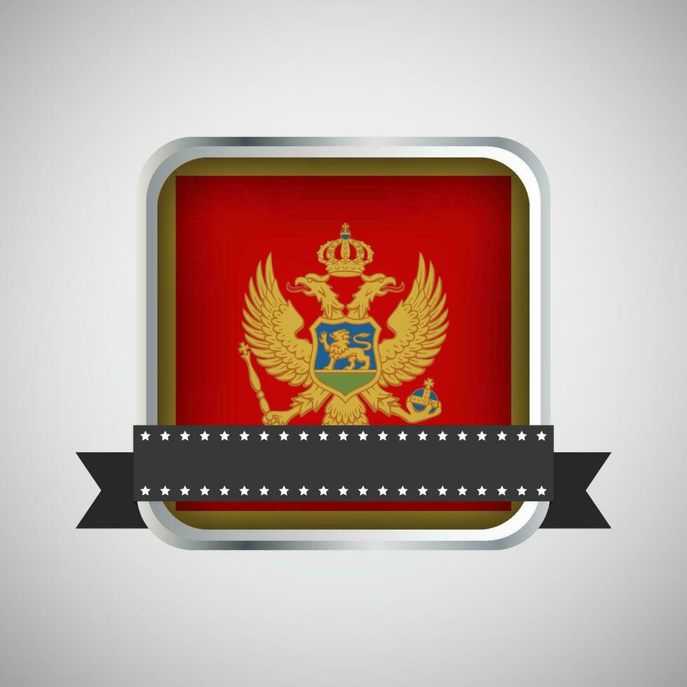 Vector Round Banner With Montenegro Flag