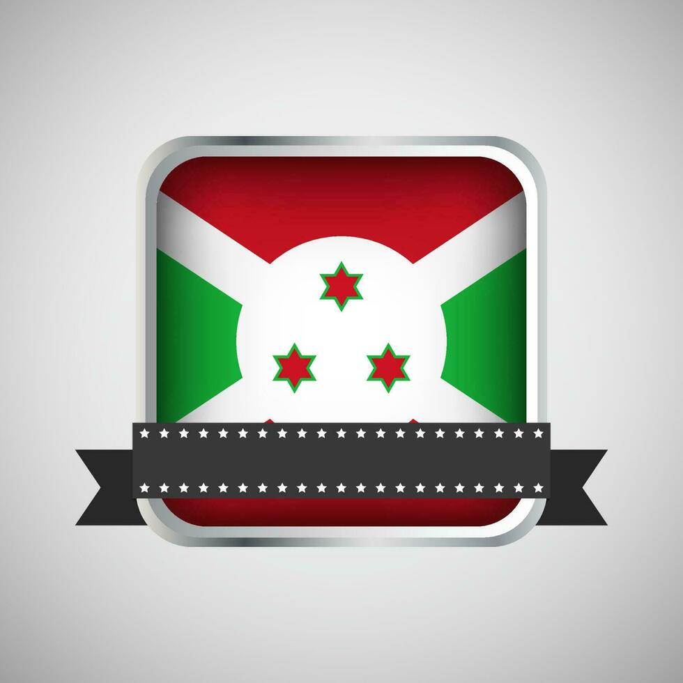 Vector Round Banner With Burundi Flag