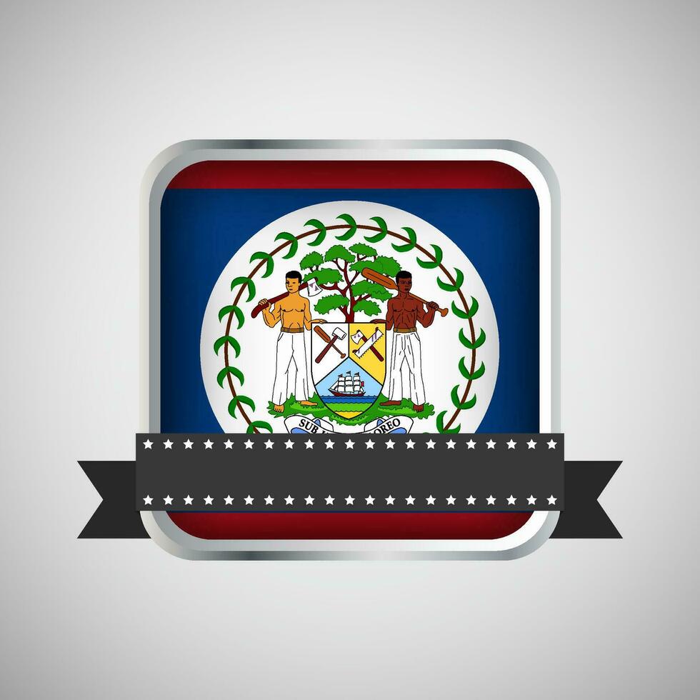 Vector Round Banner With Belize Flag