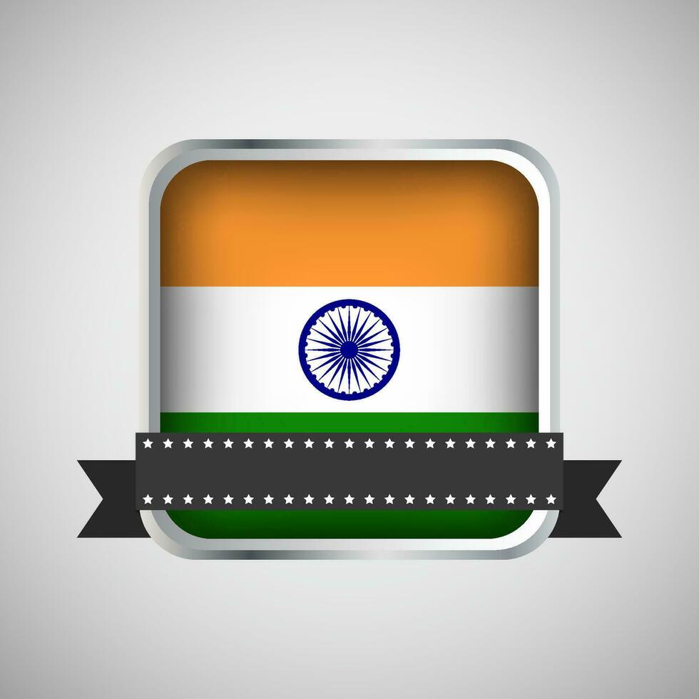 Vector Round Banner With India Flag