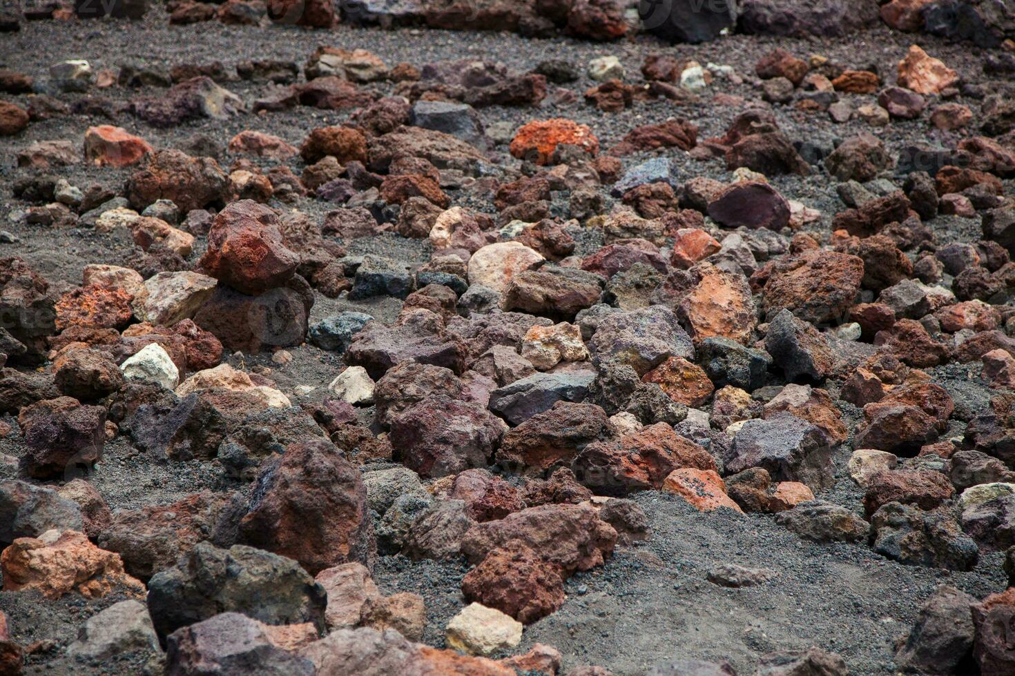 Etna national park panoramic view of volcanic landscape with crater, Catania, Sicily photo