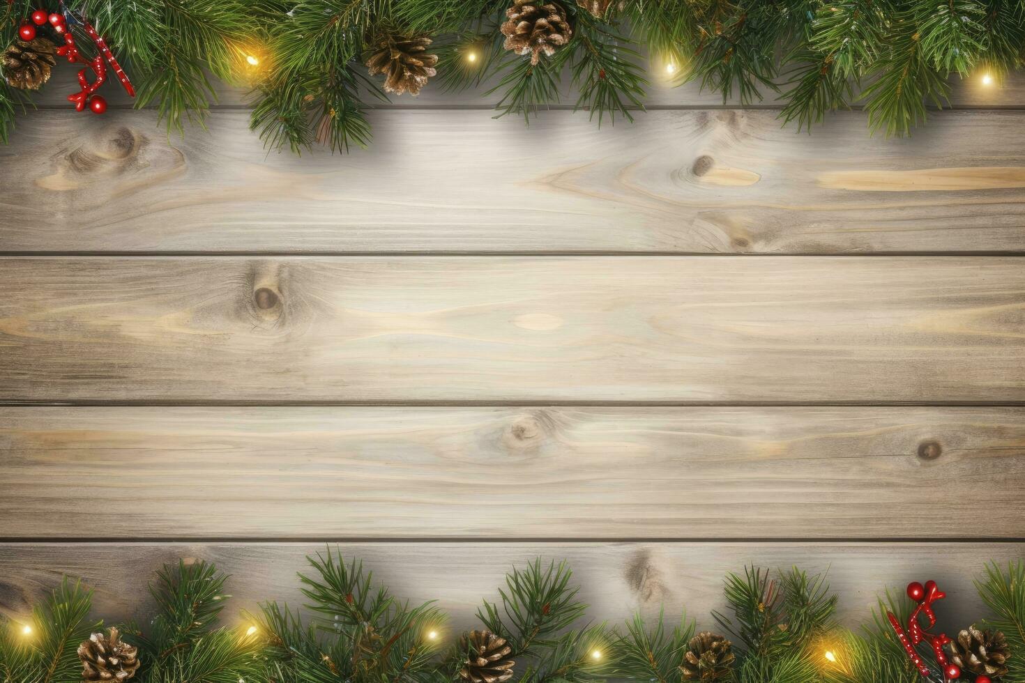 AI generated Christmas and New Year wooden background. AI Generated photo