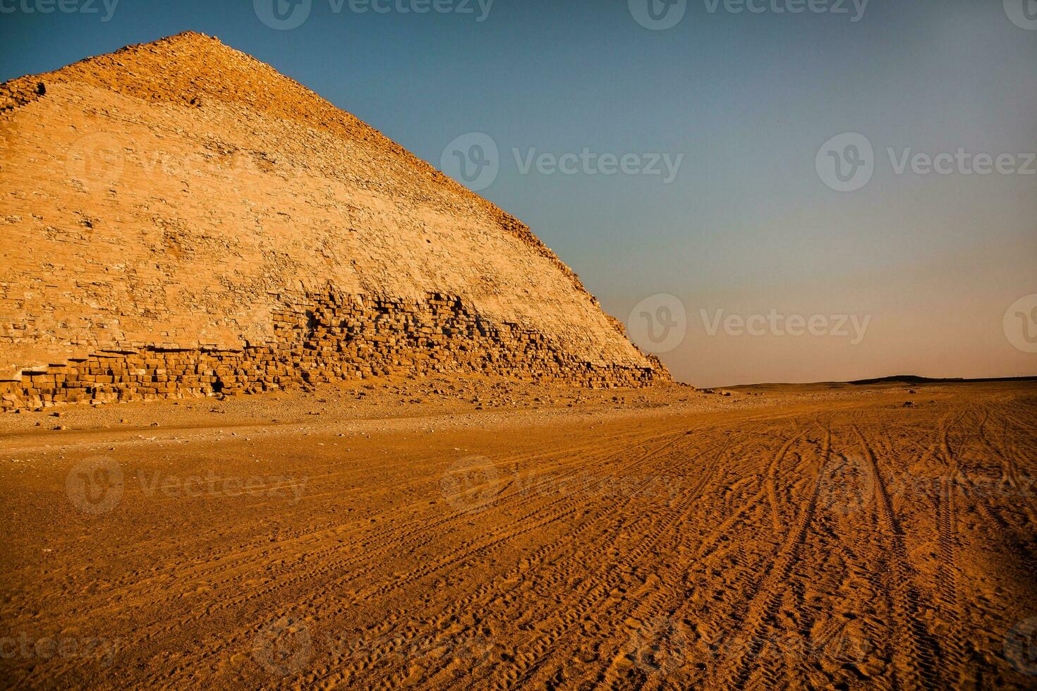 Famous Egyptian Pyramids of Giza. Landscape in Egypt. Pyramid in desert. Africa. Wonder of the World photo