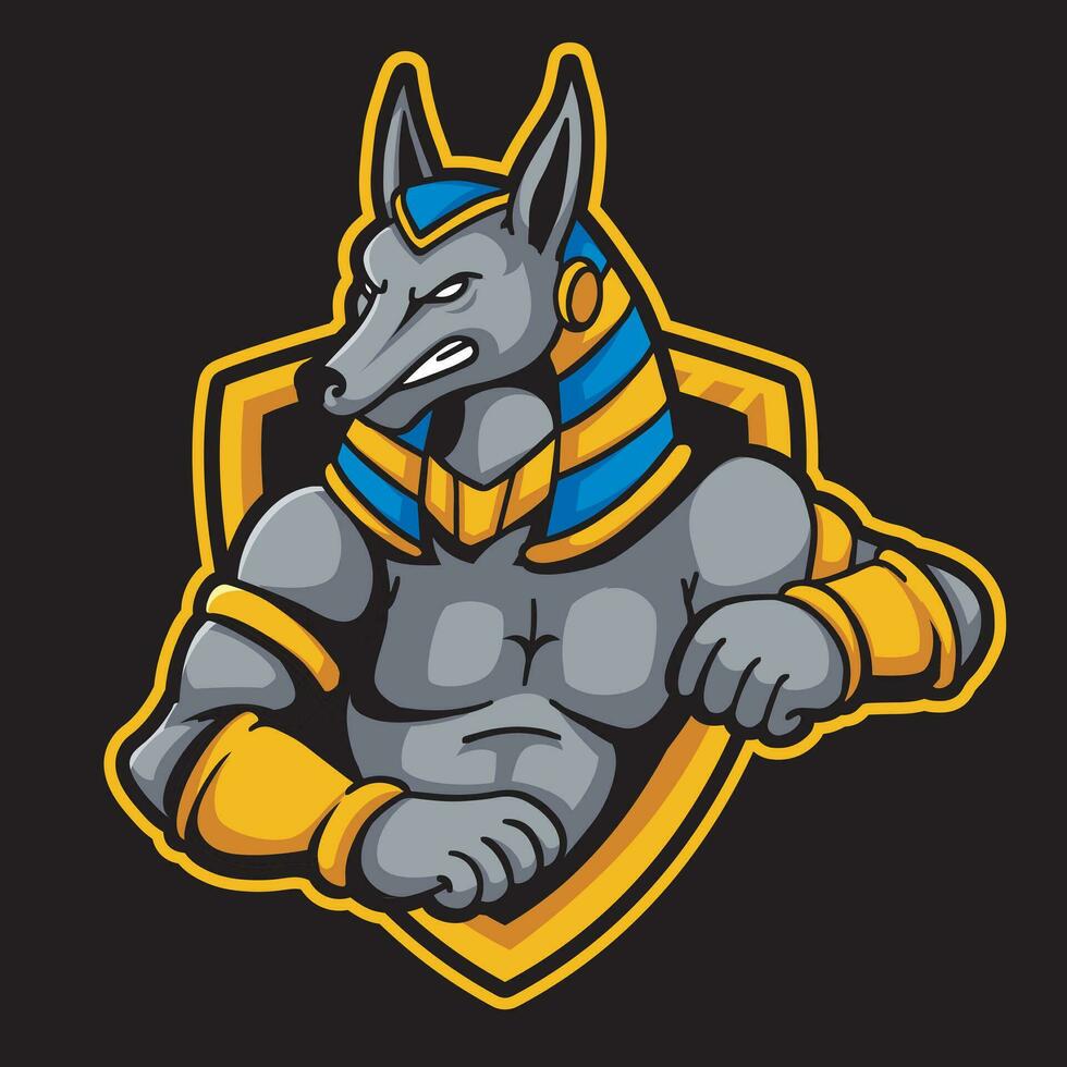 anubis vector mascot logo design with modern illustration concept