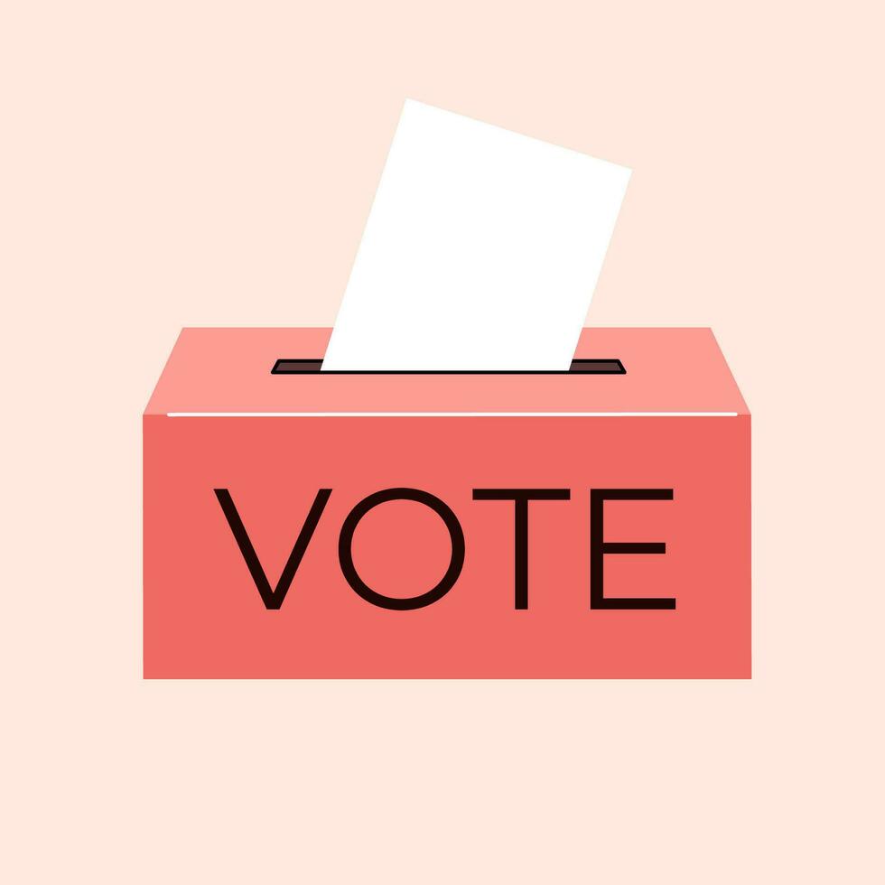 Voting background. Vector background of a ballot paper going into a ballot box. Election concept.