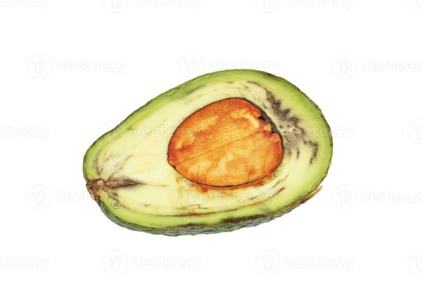 aguacate cortar de cerca en un blanco antecedentes. foto