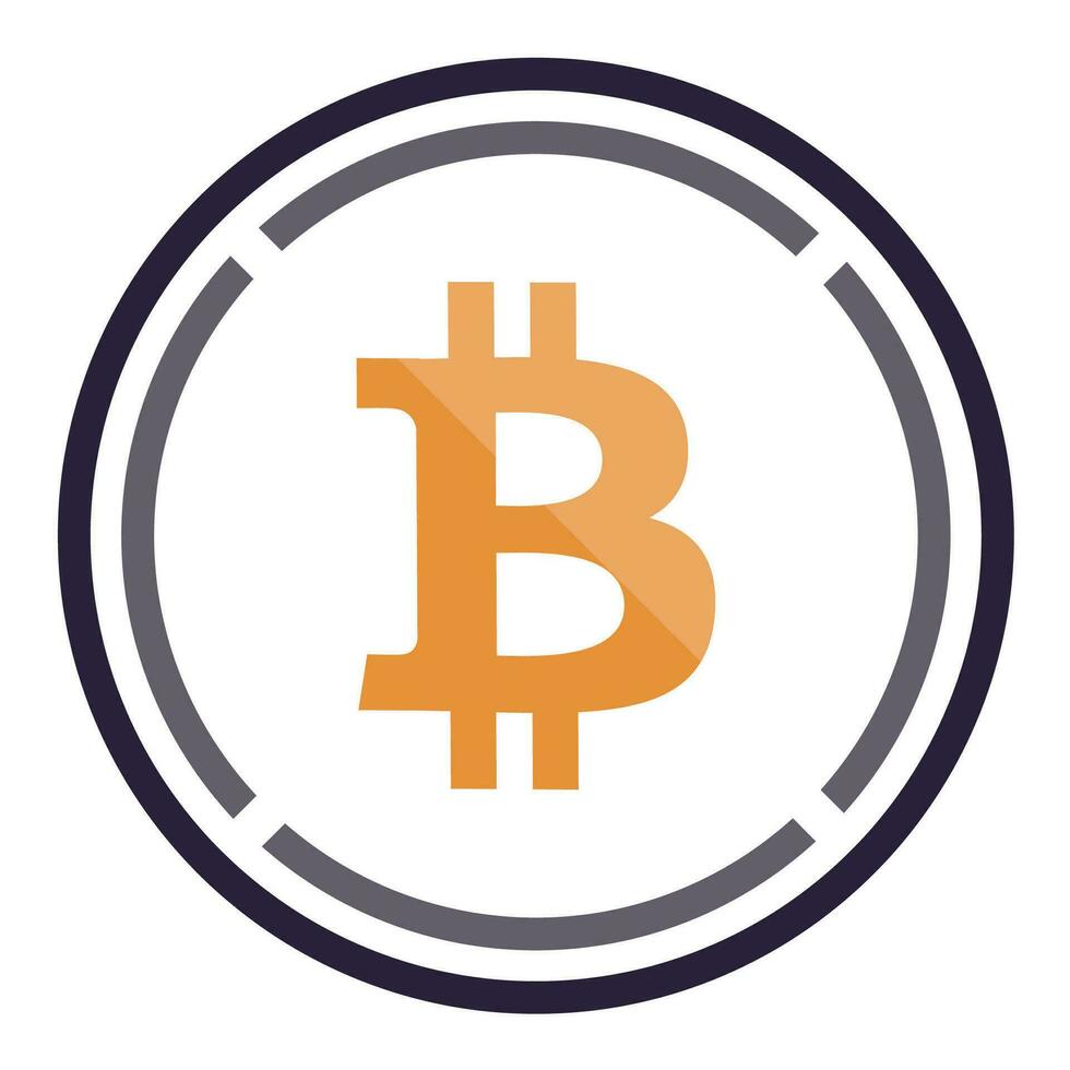Wrapped Bitcoin WBTC token symbol cryptocurrency logo, coin icon isolated on white background. Vector illustration.