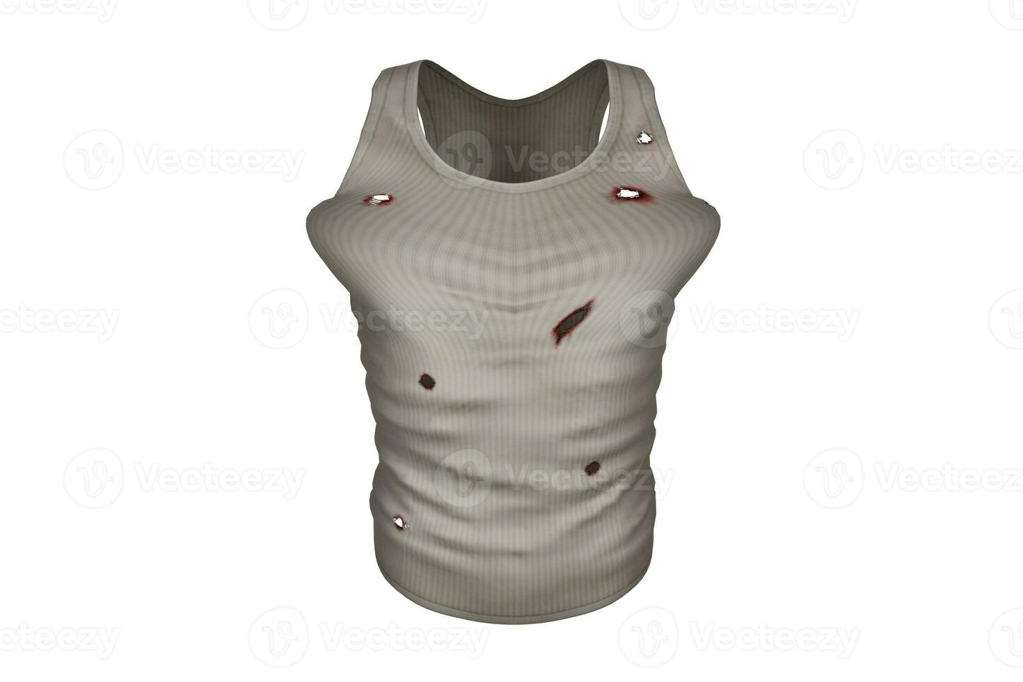 3d rendering white t-shirt with wounds photo
