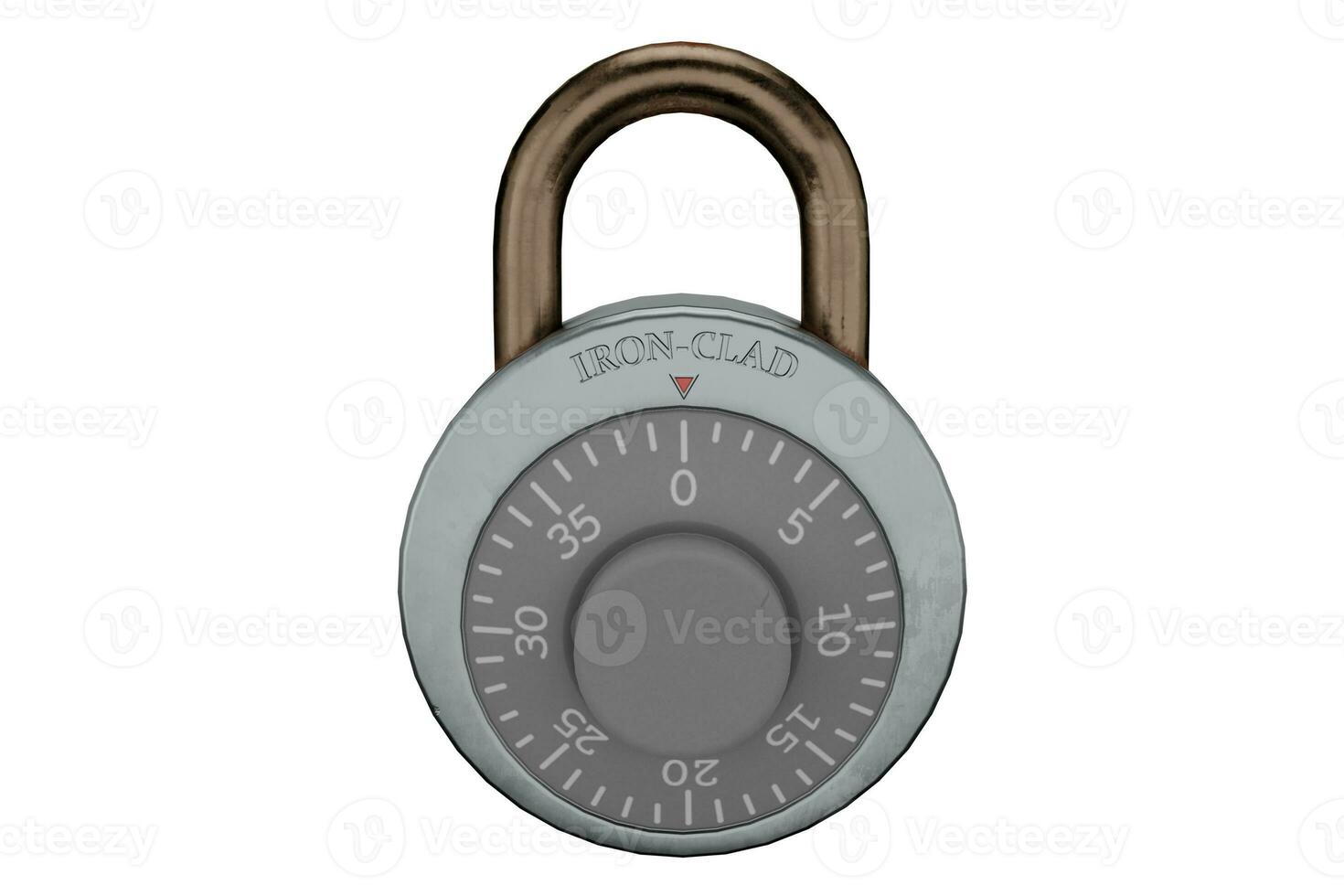 3d rendering rotating round combination padlock photo