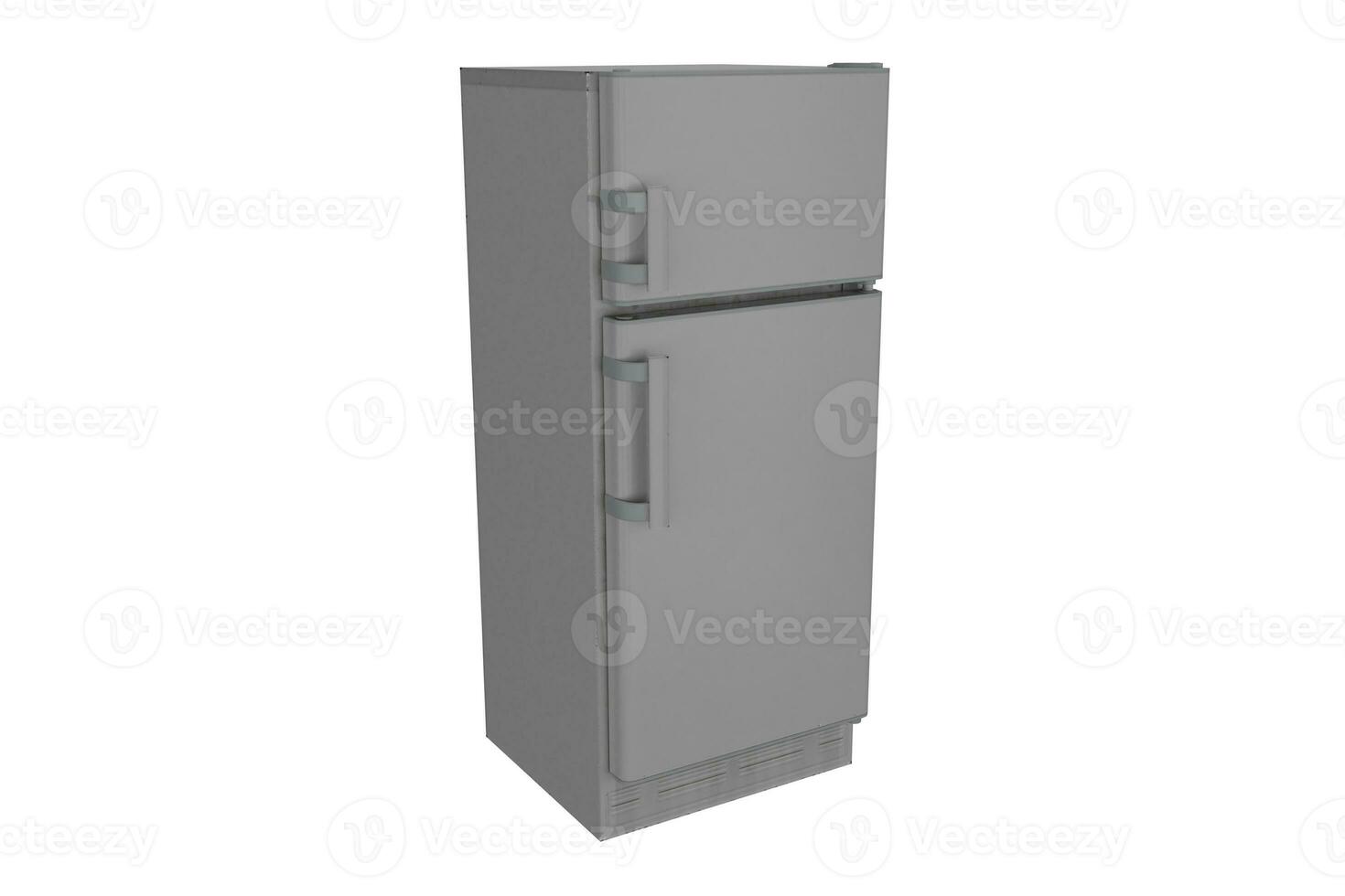 3d rendering white simple refrigerator, kitchen equipment concept photo