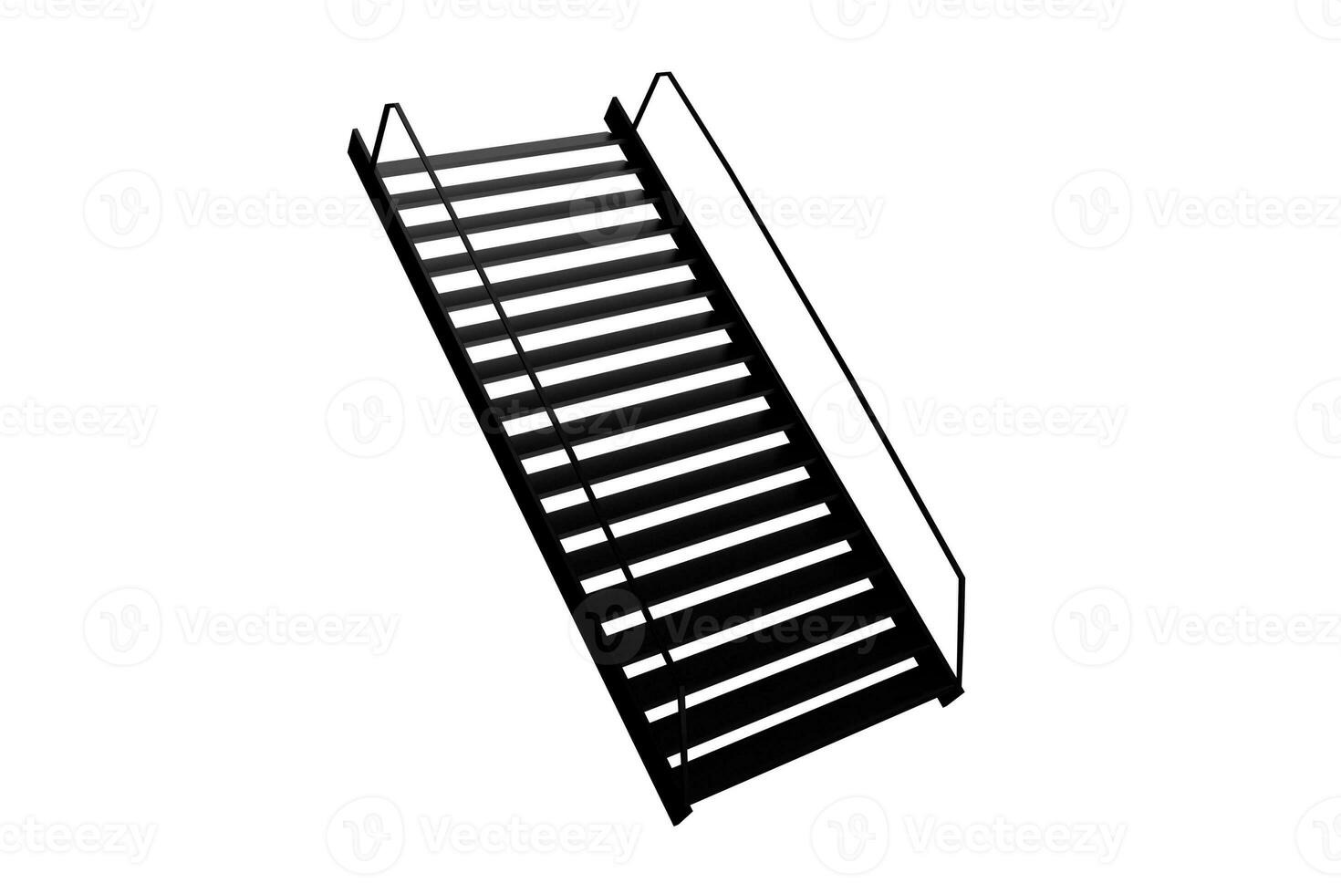 3d rendering black metal stairs photo