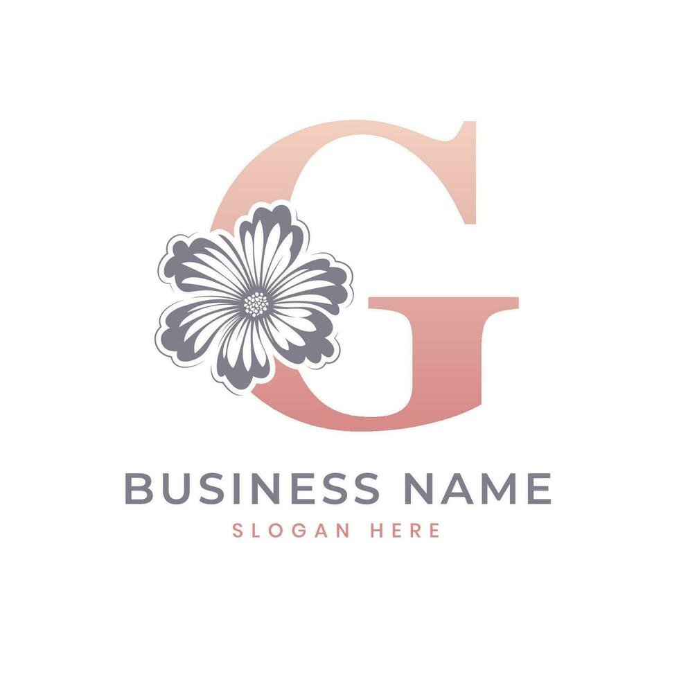 sol letra logo con flor. floral sol logo femenino lujo logo diseño vector