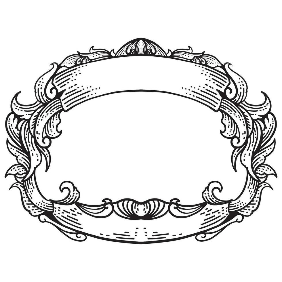 vintage engraved frame vector art