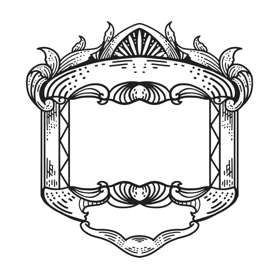 vintage engraved frame vector art