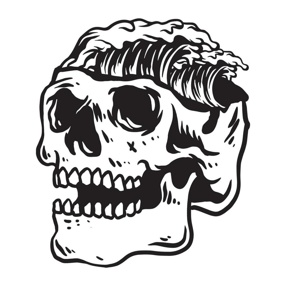 Summer skull vector art illustration