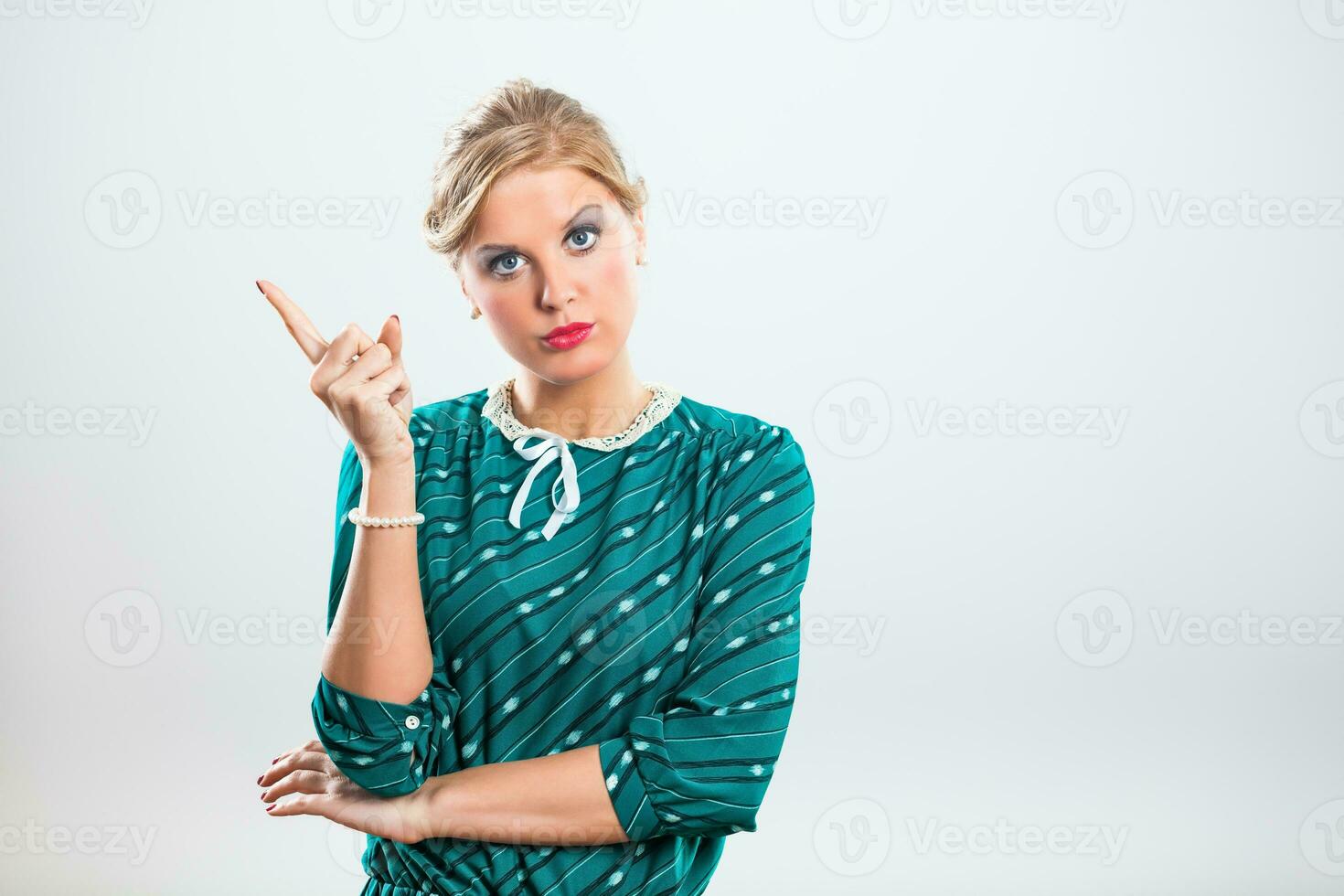 Retro woman scolding photo