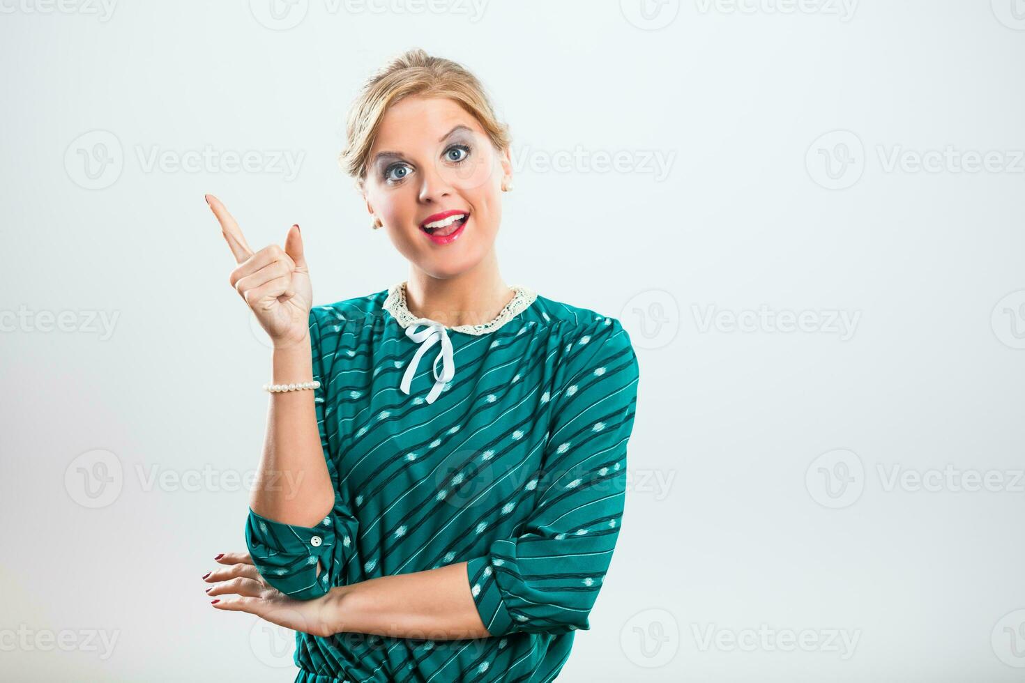 Retro woman having idea photo
