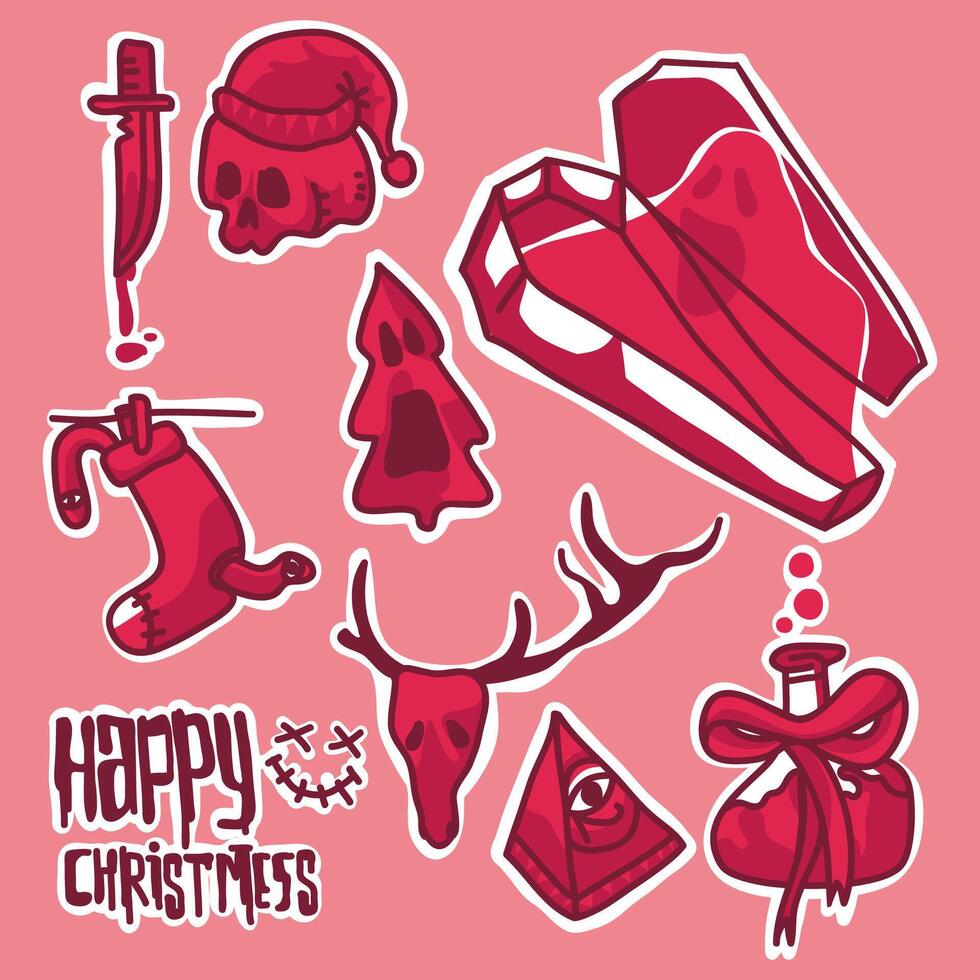 Clip art with gothic Christmas theme 35220032 Vector Art at Vecteezy
