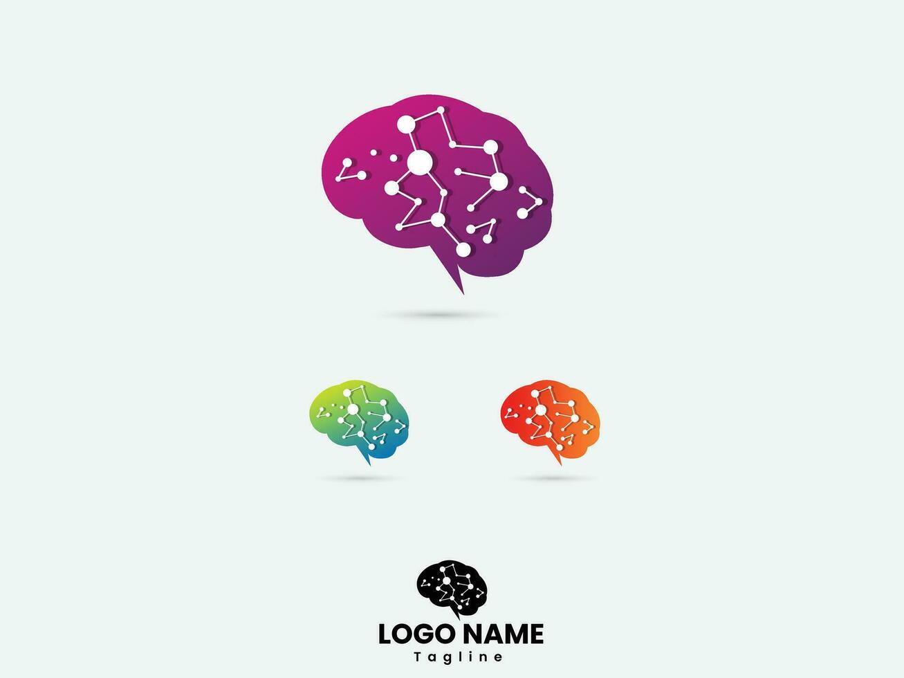 Dopamine Brain logo design. Technology brain logo. Tech brain. Idea. Tech. Finance. Mind. Icon. vector. Premium design. Think. vector