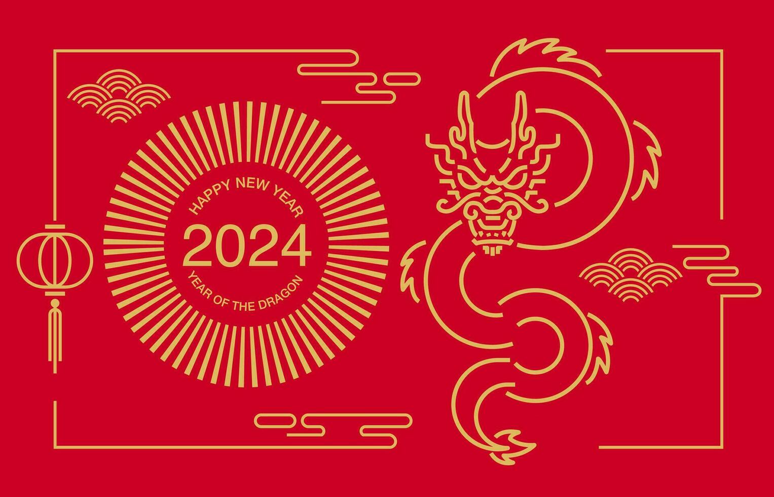 Lunar new year, Chinese New Year 2024 , Year of the Dragon , zodiac vector