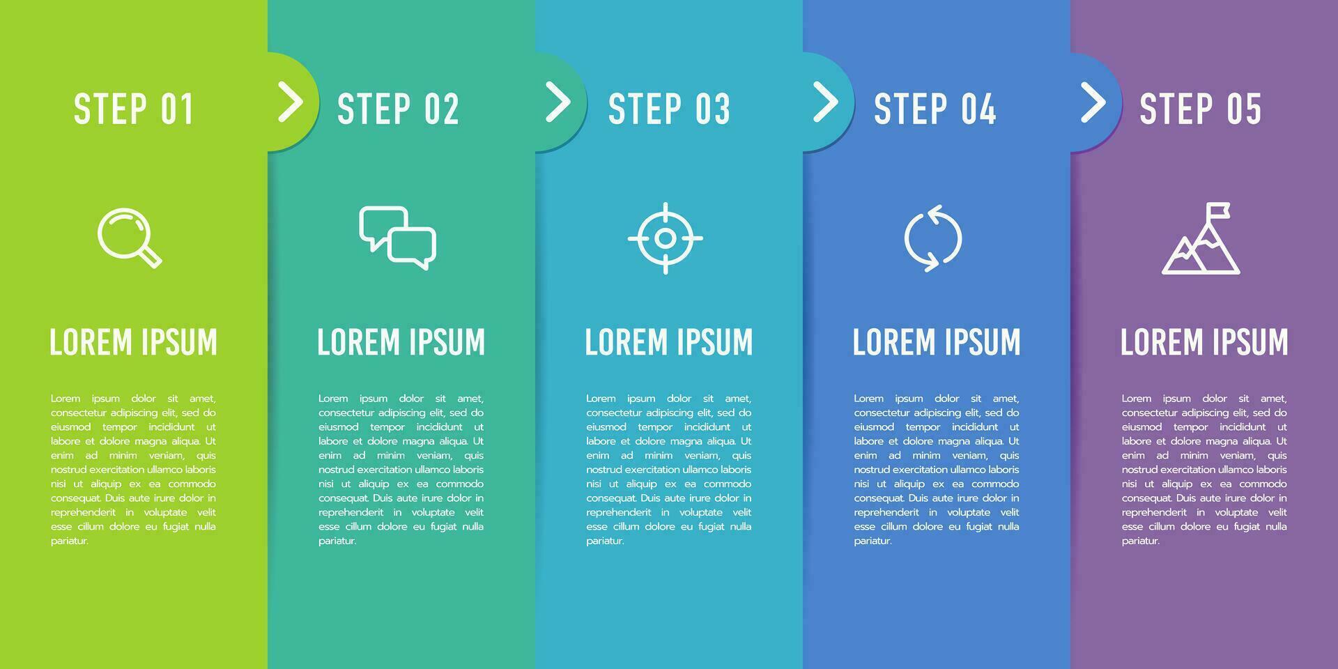 Infographic of 5 sheets to success. Business presentation. Vector illustration.