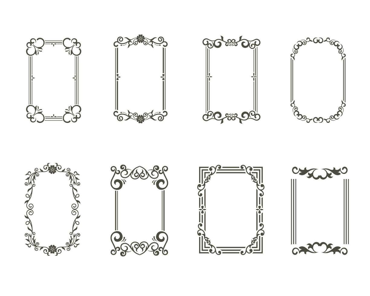 Vector decorative frame. Elegant element for design template, place for text. Floral border.
