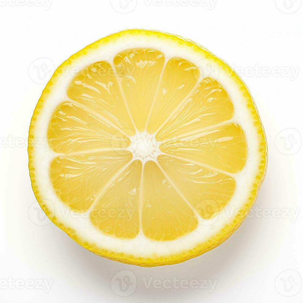 AI generated Orange with sliced and green leaves isolated on white background. photo