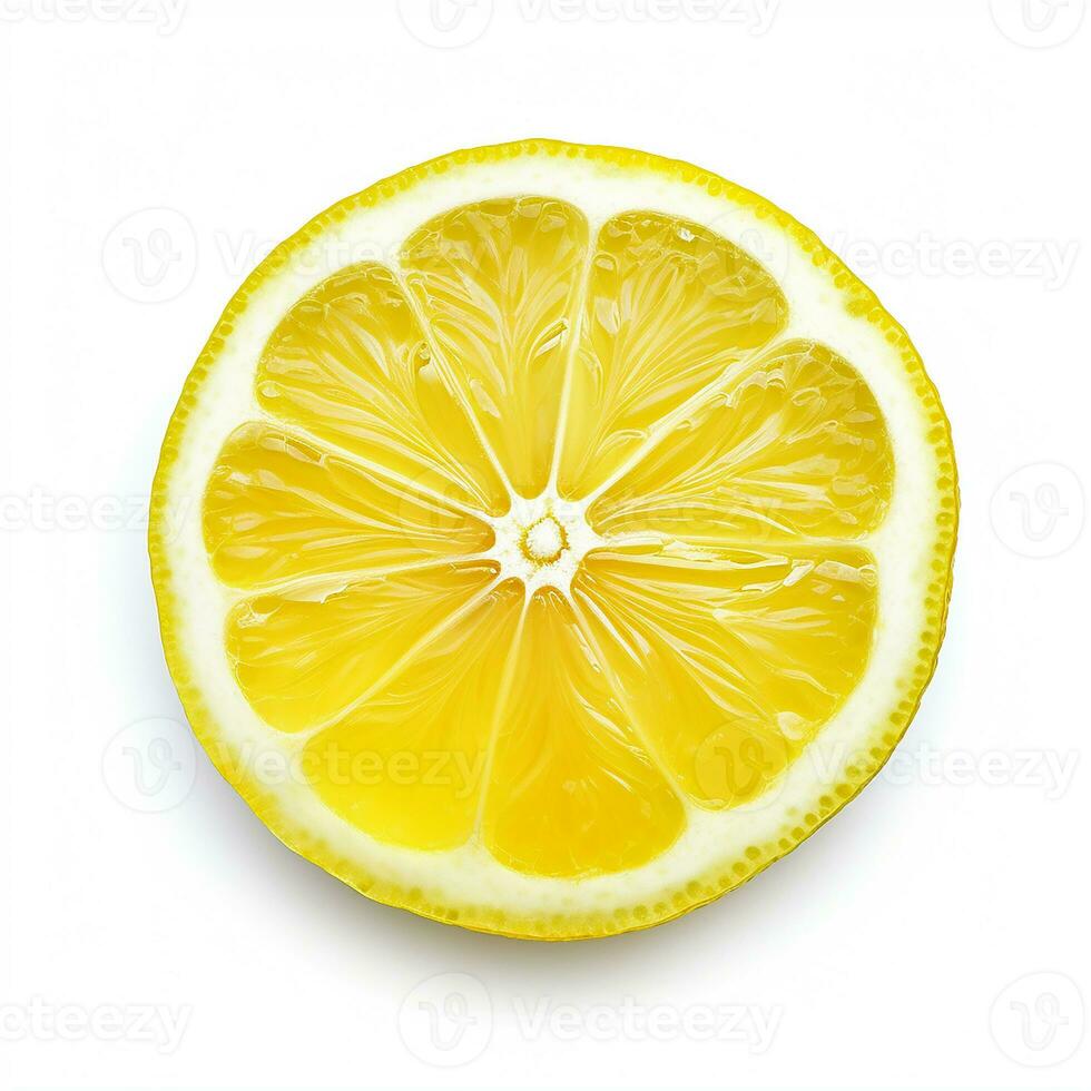 AI generated Orange with sliced and green leaves isolated on white background. photo
