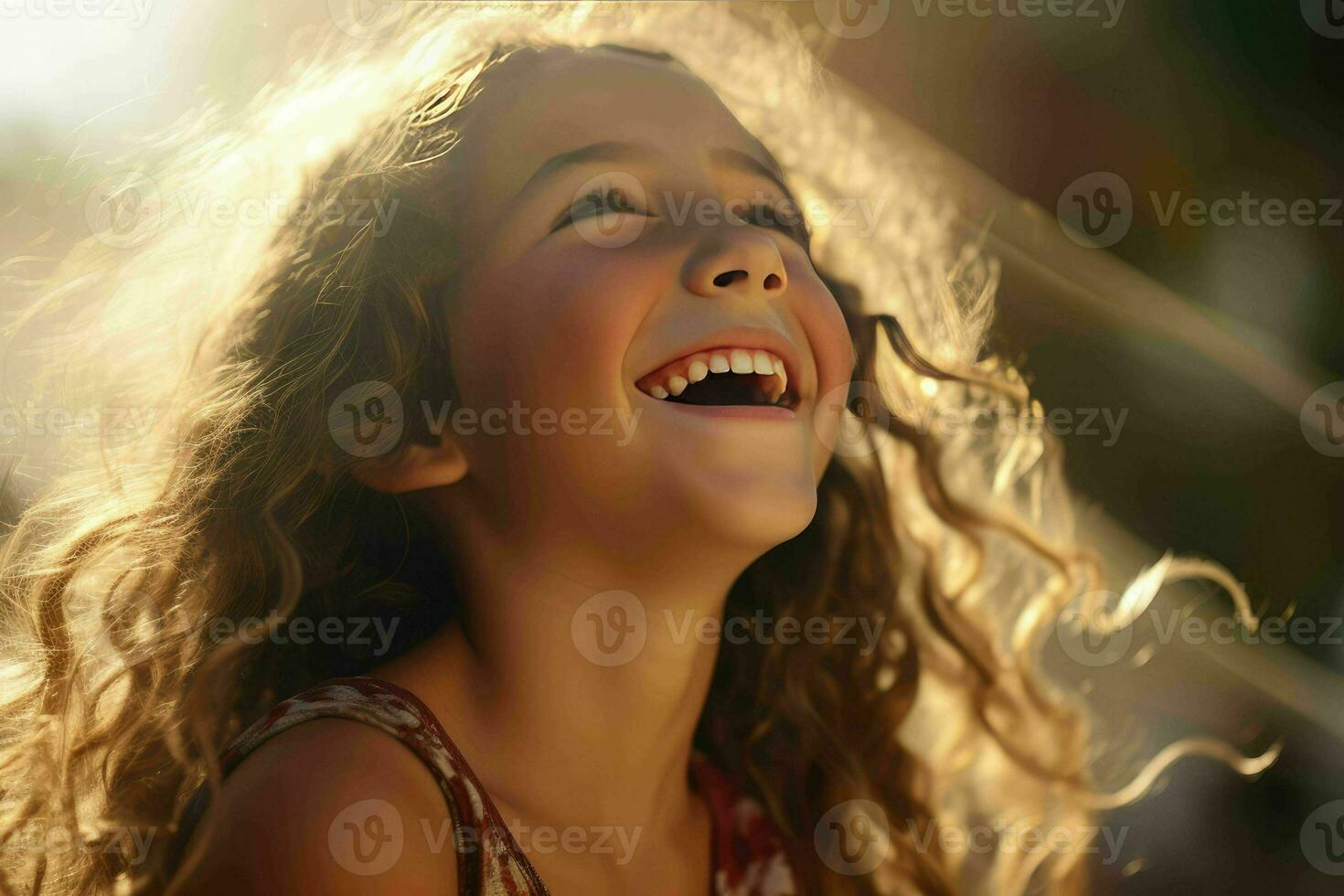 AI generated cute little girl happy perfect smile photo