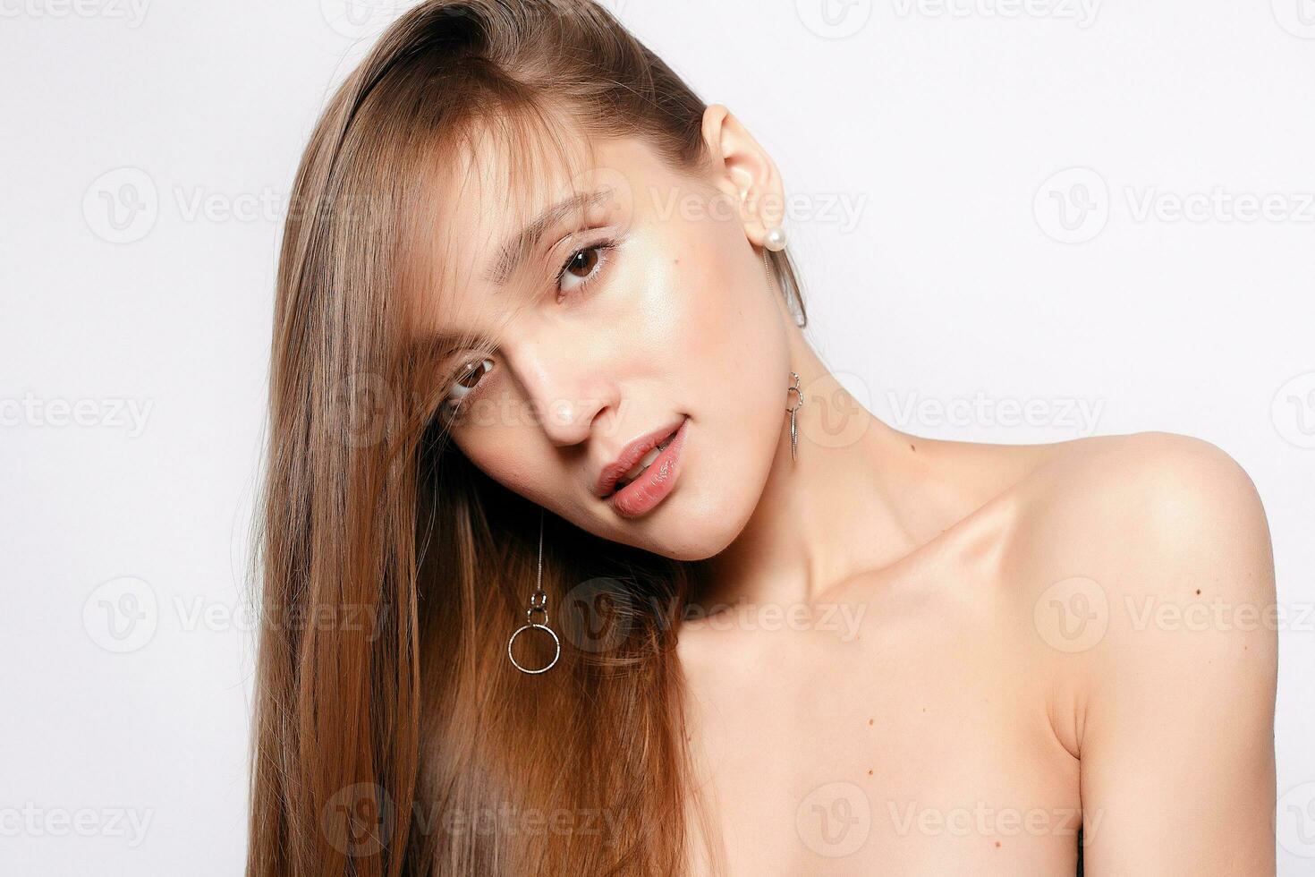 Beautiful smiling woman with natural make-up photo