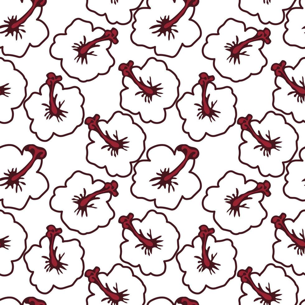 HIBISCUS ROSE VECTOR, FLORAL SEAMLESS PATTERN vector