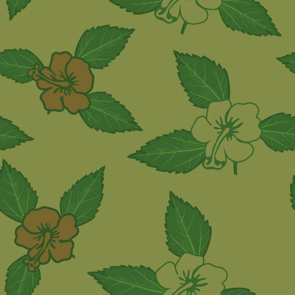 HIBISCUS ROSE VECTOR, FLORAL SEAMLESS PATTERN vector