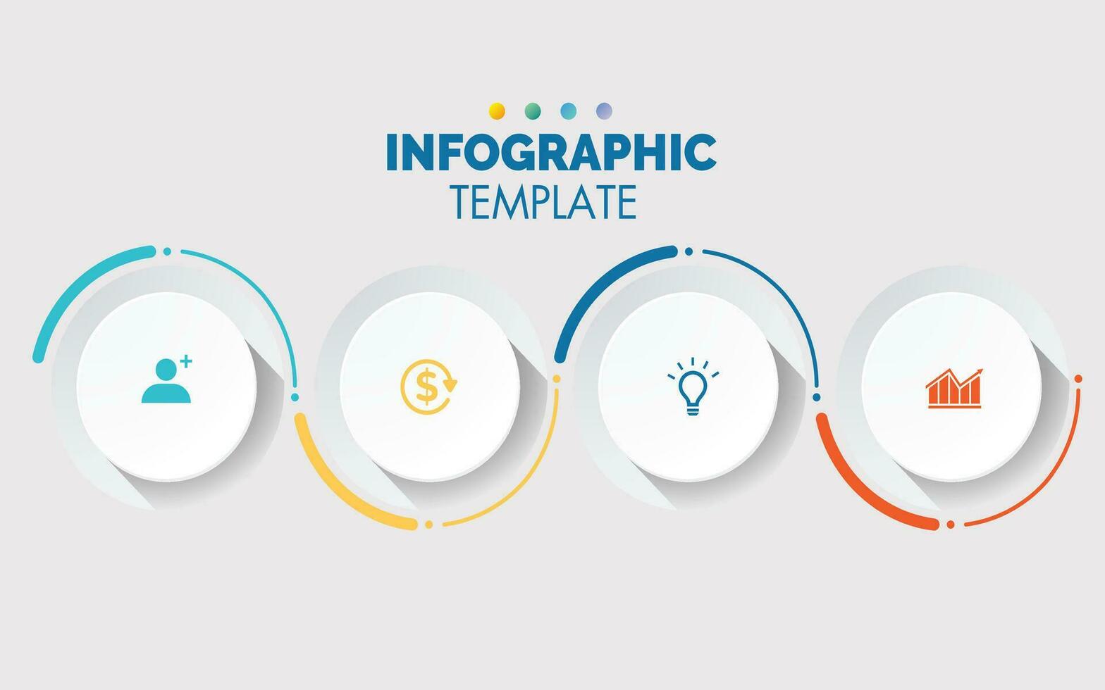 Business infographic template elegant circles curves symmetry vector