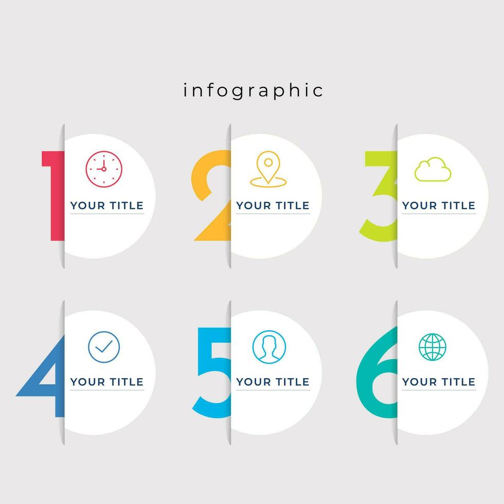 Circle infographic template elegant round hidden papercut number layout vector