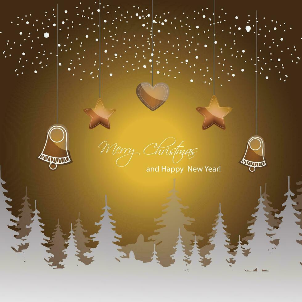 Christmas background with gingerbreads vector