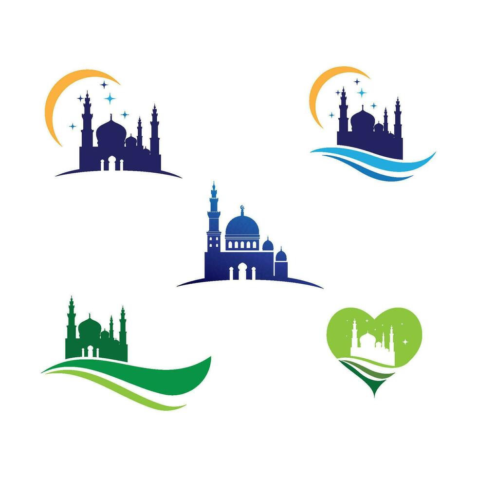 Mosque Moslem icon vector Illustration