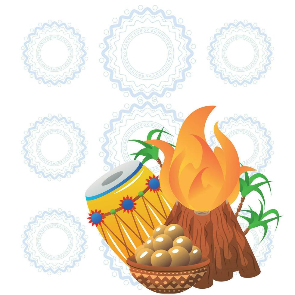 Lohri indian festival vector