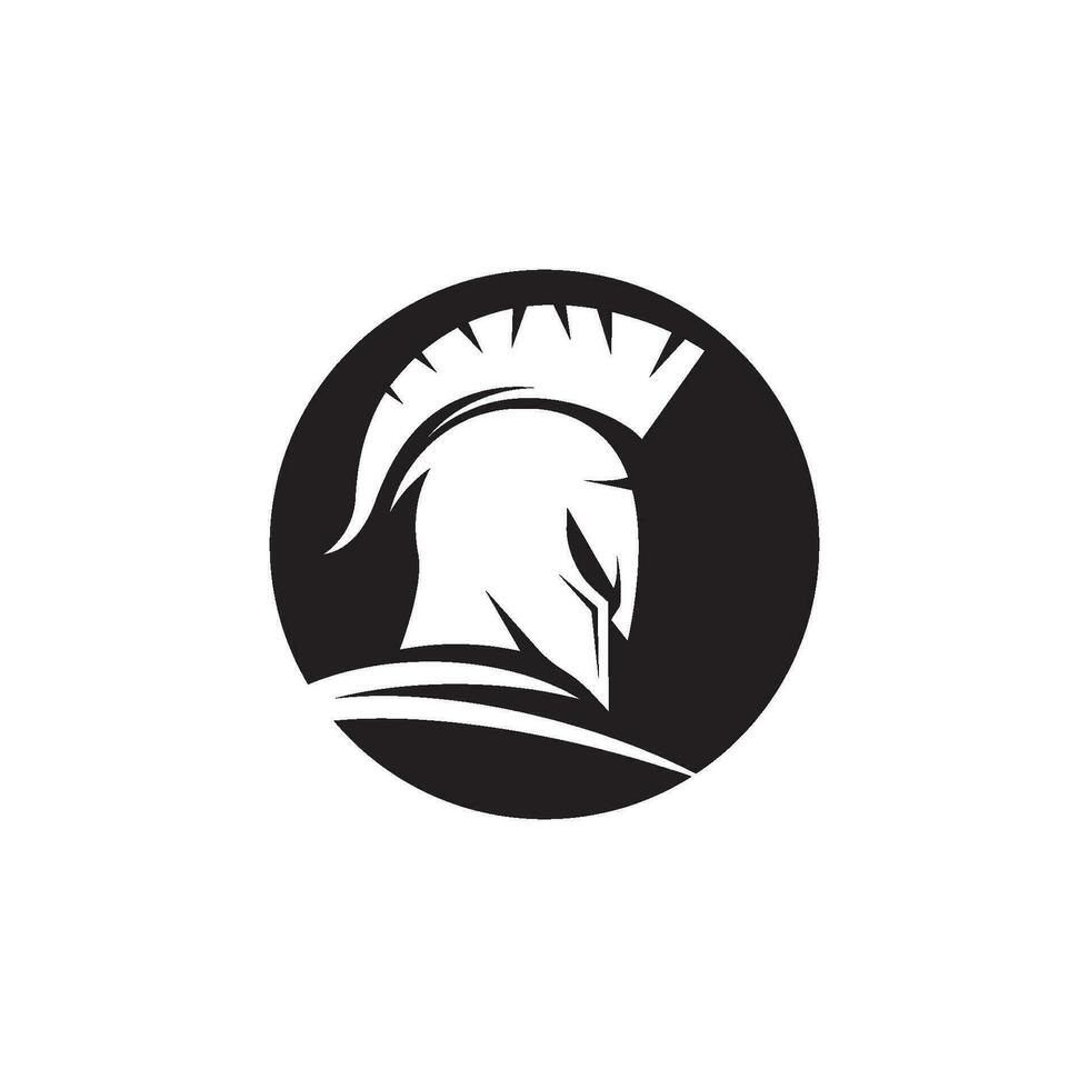 Spartan helmet logo template vector