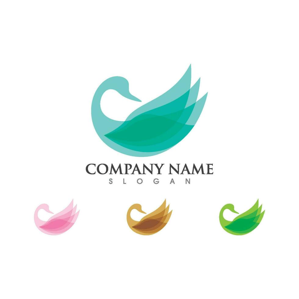 Swan icon Template vector