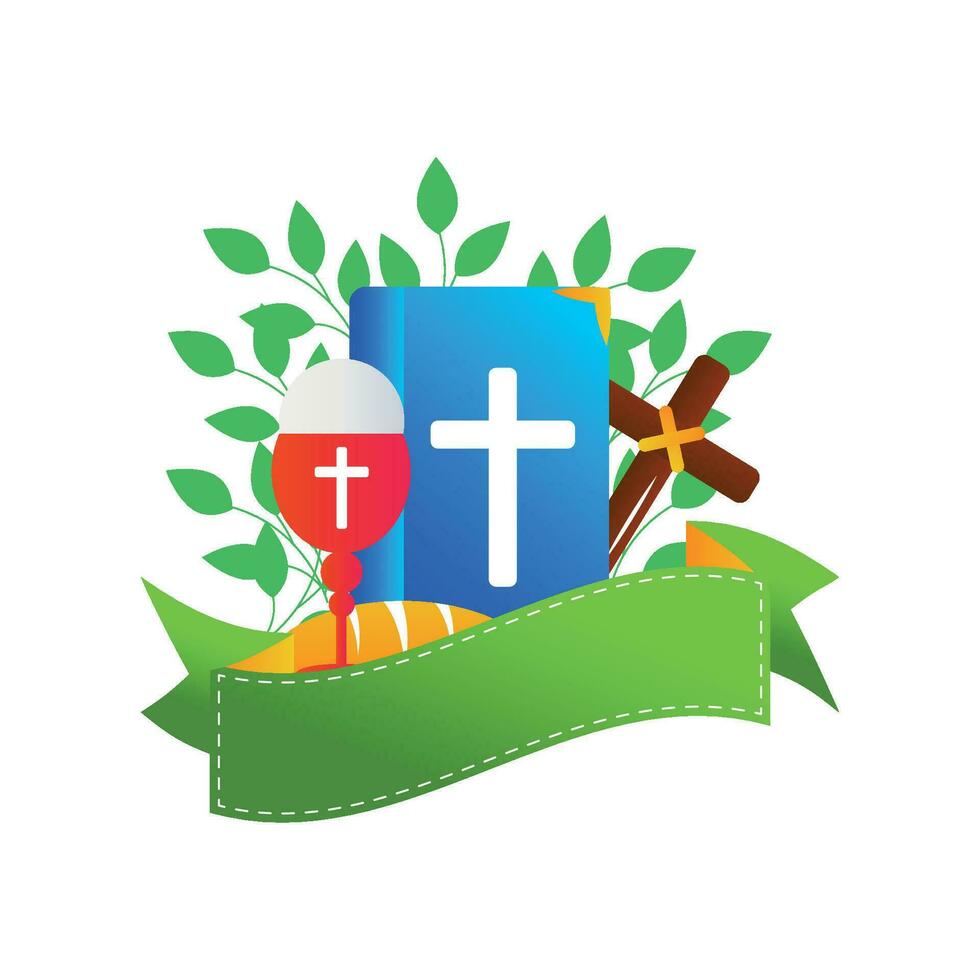 Holy Friday Christian Religious frame vector