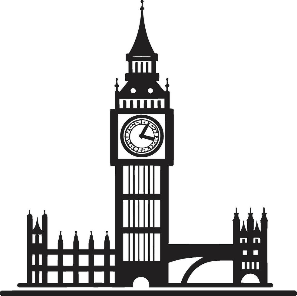 Landmark Profile Vector Black London London Eye Silhouette Black Vector Icon