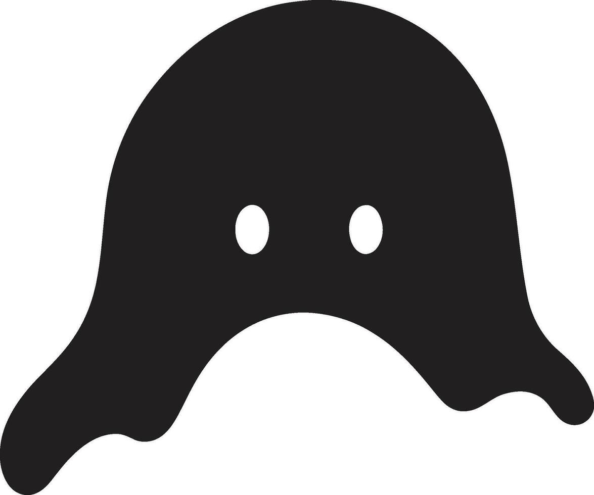 Ghastly Grace Cute Ghost Vector Icon Playful Phantom Black Ghost Design