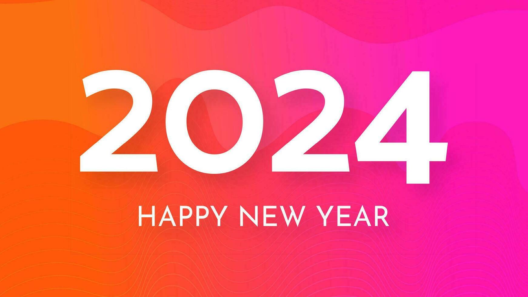 2024 Happy New Year on colorful background vector